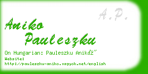 aniko pauleszku business card